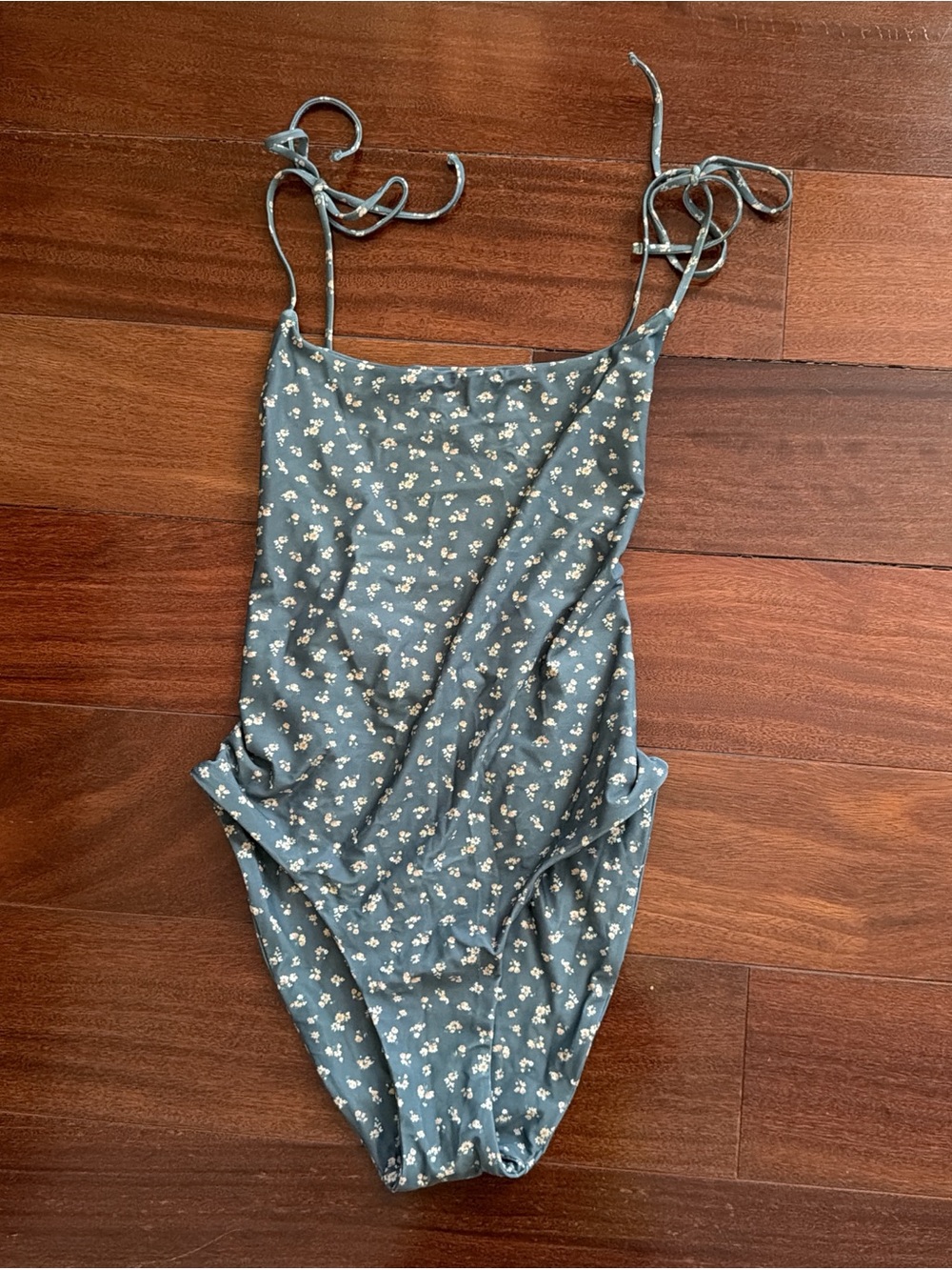 NWT Madewell Sage Green Floral Tie-Shoulder One-Piece